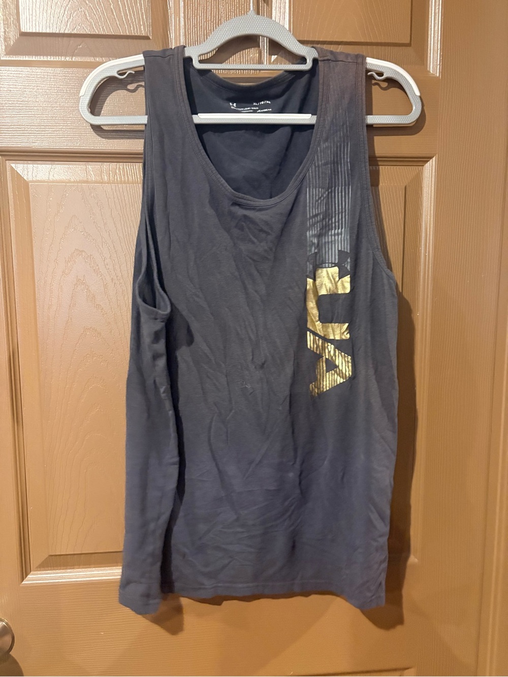 Under Armour Black Tank Top with Gold Logo Accent